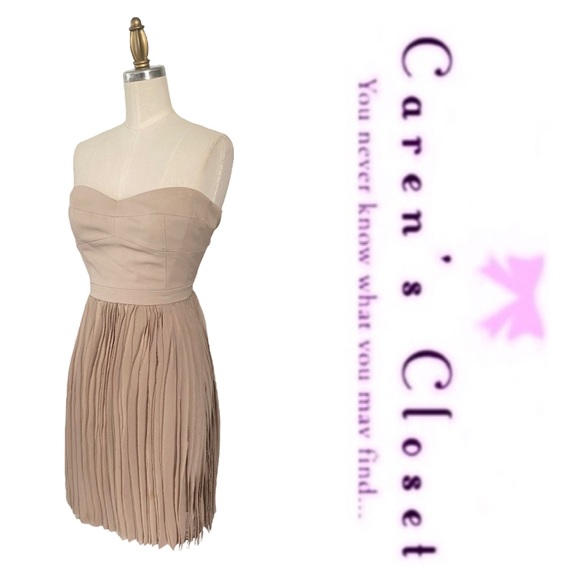 BCBG MaxAzriaTaupe Strapless Bustier Mini Dress - Picture 5 of 9